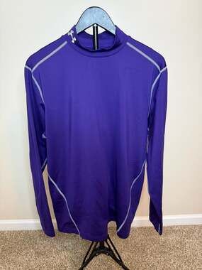 ☀️Under Armour ColdGear Fitted Mock Neck Long Sleeve Shirt Purple XL